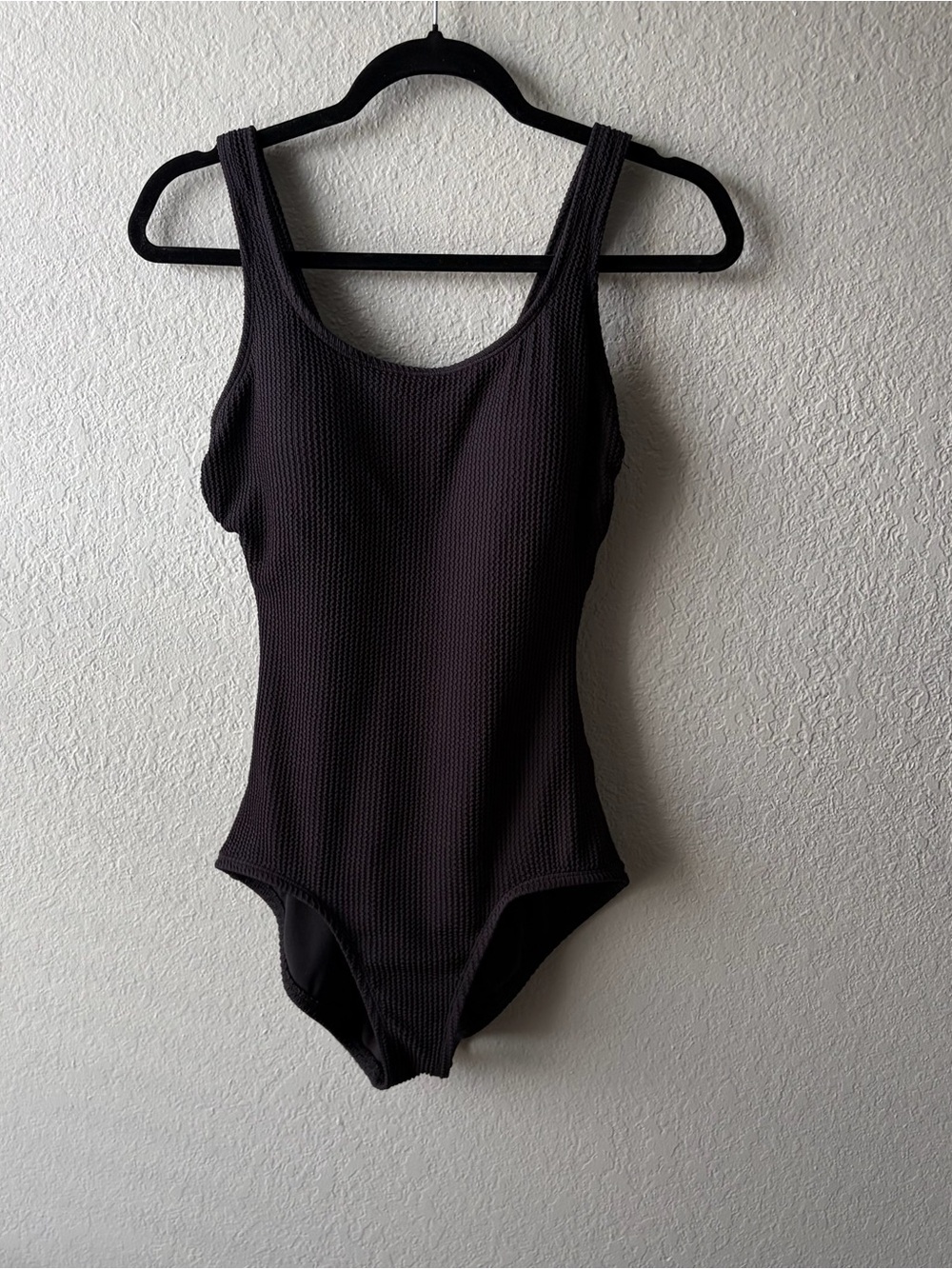 Time and Tru Black Textured womans One-Piece swimsuit size 1X 16W beach vacation